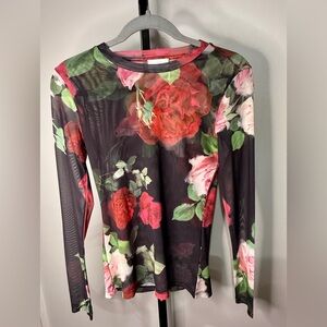 Johnny Was Jade Vibrant Mesh Long Sleeve Tee